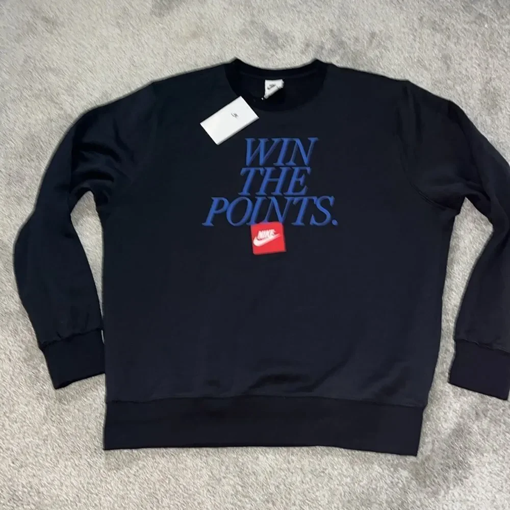 Black men’s Nike win the Points Basketball Tennis Pickleball Fleece Sweatshirt L